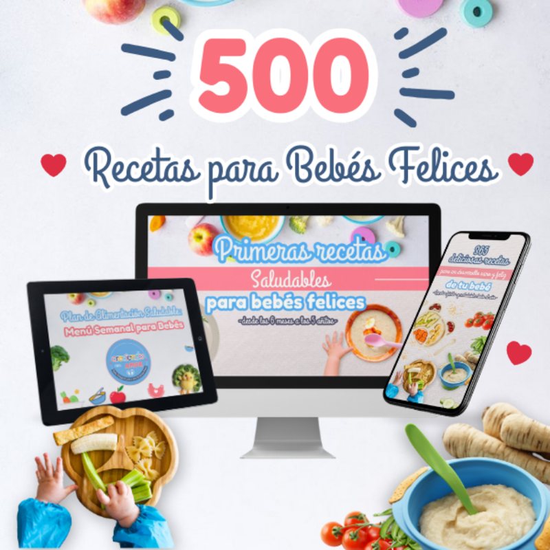 Portada de 500 recetas para bebés felices